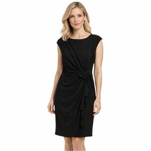 Jones New York Black Dress Size 12 Elegant Draped Cocktail Career Dress
